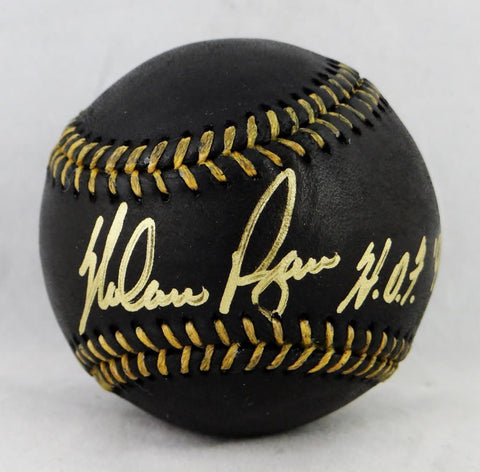 Nolan Ryan Autographed Rawlings OML Black Baseball w/ HOF 99 - AIV Hologram