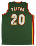 Gary Payton Authentic Signed Green Pro Style Jersey w/ White #s BAS Witnessed