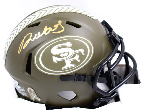 Deebo Samuel Autographed 49ers Salute to Service Speed Mini Helmet- Fanatics