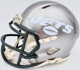 ZACH WILSON AUTOGRAPHED JETS FLASH SILVER SPEED MINI HELMET BECKETT QR 198873