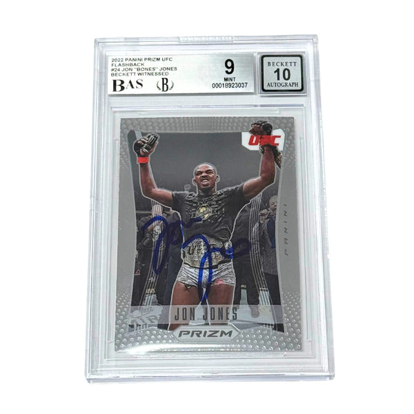 Jon Jones Signed 2022 Panini Prizm UFC Flashback #24 - BGS 9 AUTO WITNESSED