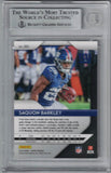 Saquon Barkley New York Giants 2018 Panini Prizm Trading Card BAS Slab 29562