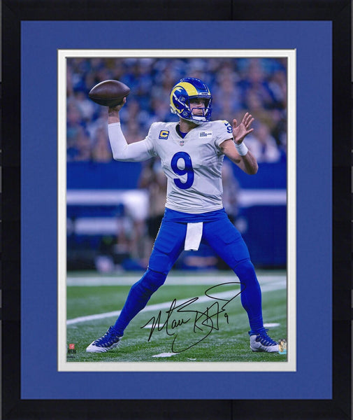 Framed Matthew Stafford Los Angeles Rams Signed 16x20 Passing Photograph