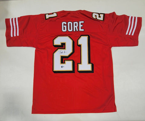 FRANK GORE SIGNED AUTOGRAPHED PRO STYLE CUSTOM XL JERSEY BECKETT QR