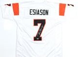 Boomer Esiason Autographed White Pro Style Jersey - Beckett Hologram