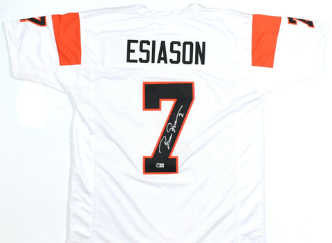 Boomer Esiason Autographed White Pro Style Jersey - Beckett Hologram