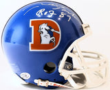 Rich Jackson Autographed Broncos "D" Mini Helmet Inscribed "ROF 87" LSM COA