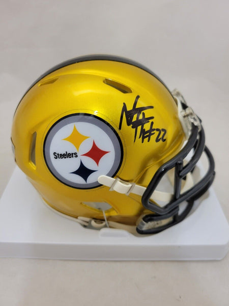 NAJEE HARRIS SIGNED PITTSBURGH STEELERS FLASH SPEED MINI HELMET FANATICS QR