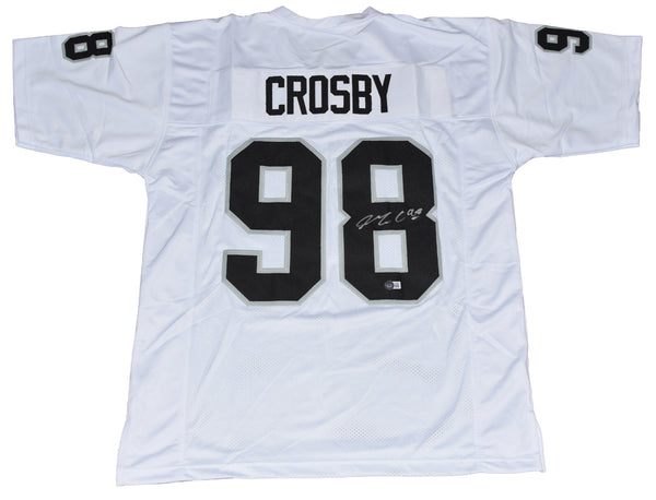 MAXX CROSBY AUTOGRAPHED LAS VEGAS RAIDERS #98 WHITE JERSEY BECKETT