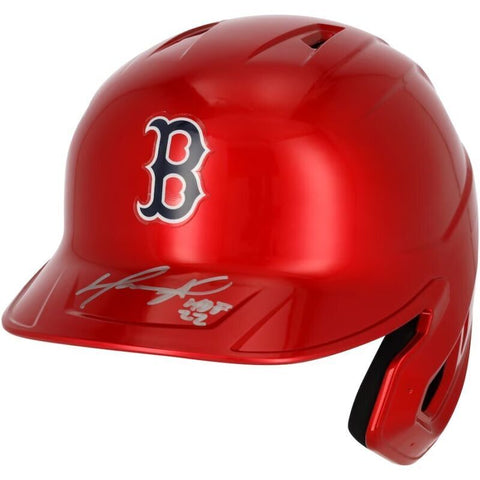 David Ortiz Autographed "HOF 22" Red Sox Chrome Batting Helmet Fanatics