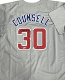 Chicago Cubs CRAIG COUNSELL Signed Custom Replica Grey Jersey AUTO - BAS