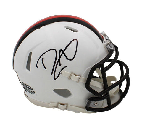 David Njoku Signed Cleveland Browns Speed Lunar NFL Mini Helmet