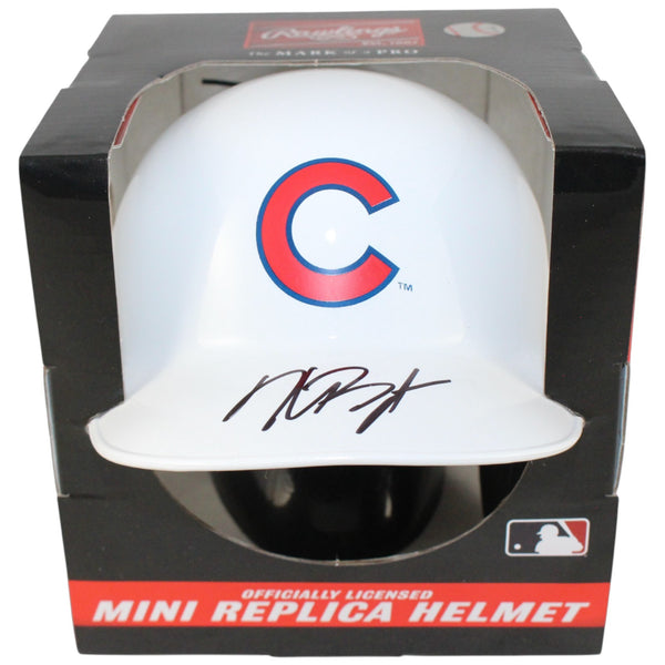 Kris Bryant Autographed Chicago Cubs White Mini Batting Helmet Fanatics 53284