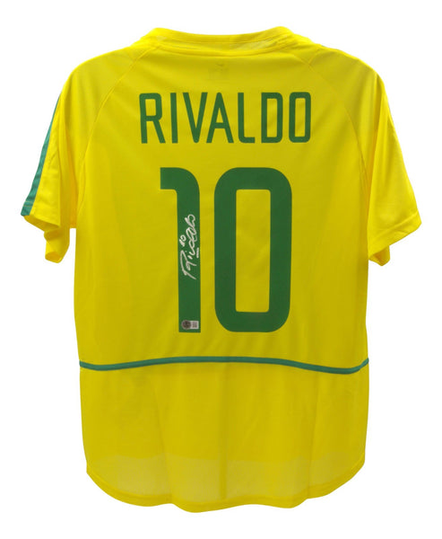 Rivaldo Signed Brazil National Team Jersey (Beckett) 2002 World Cup Champion