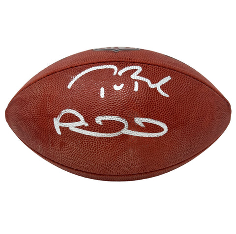 Patrick Mahomes Tom Brady Dual Signed Authentic Duke NFL Football BAS FANATICS