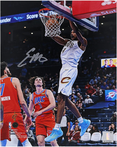 Evan Mobley Cleveland Cavaliers Signed 8x10 Jersey Dunking vs. Thunder Photo