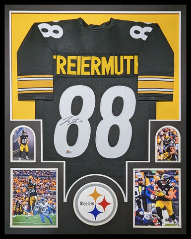 FRAMED PITTSBURGH STEELERS PAT FREIERMUTH AUTOGRAPHED SIGNED JERSEY BECKETT HOLO
