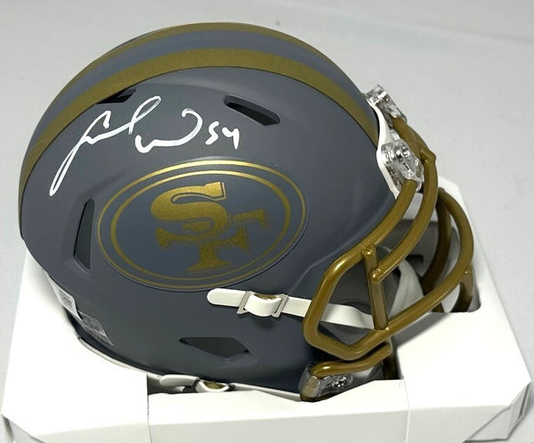 SF 49ers Linebacker FRED WARNER Signed Riddell SLATE Speed Mini Helmet AUTO BAS