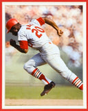 Lou Brock Signed St. Louis Cardinals 35"x43" Framed Jersey (JSA COA) All Star LF