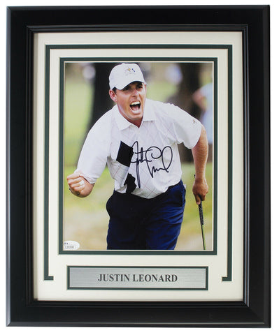 Justin Leonard Signed Framed 8x10 Golf Photo JSA