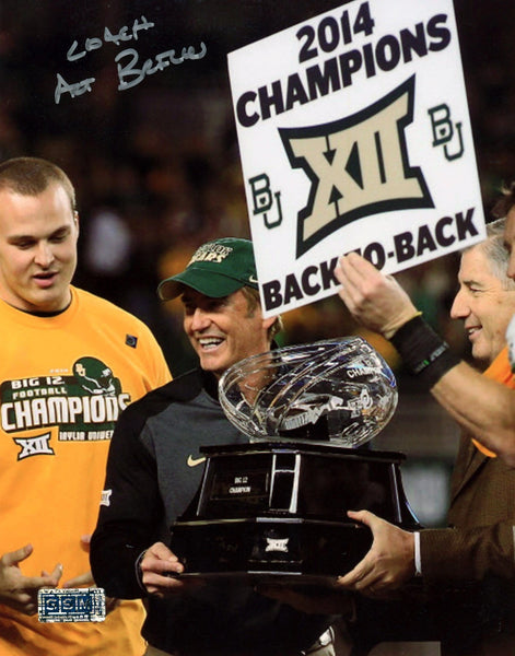 ART BRILES AUTOGRAPHED BAYLOR BEARS BIG 12 CHAMPS 8x10 PHOTO COA