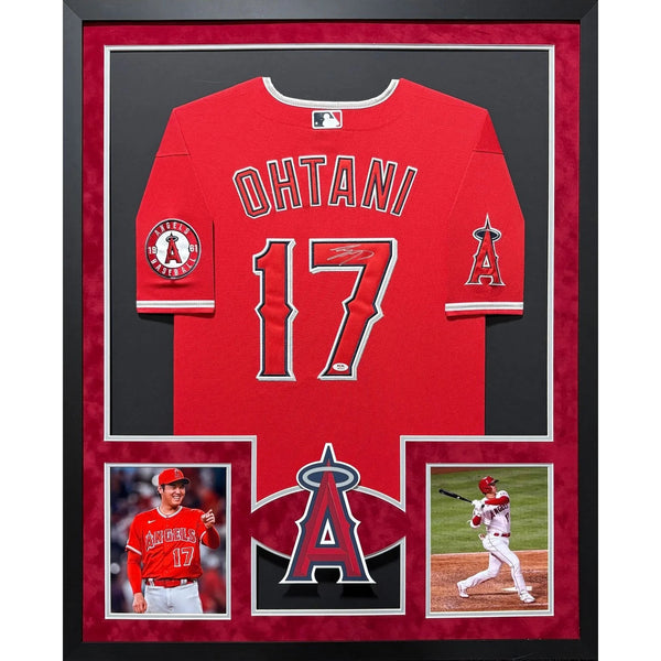 Shohei Ohtani Autographed Signed Framed Los Angeles Angels 2P Jersey PSA/DNA