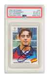 Xavi 1999-00 Panini UEFA Champions League Rookie Sticker - PSA 6 Autograph 10