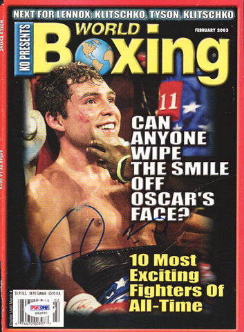 Oscar De La Hoya Autographed Signed Boxing World Magazine Cover PSA/DNA #S42240