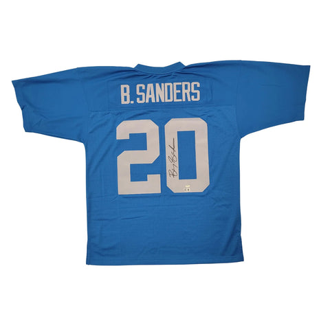 Barry Sanders Signed Detroit Lions 1994 Mitchell & Ness T/B Blue Jersey Beckett