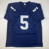 Autographed/Signed Paul Hornung Notre Dame Blue College Jersey JSA COA