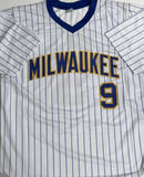 LARRY HISLE Signed Replica Pinstripe Jersey AUTO - Milwaukee Brewers MLB - JSA