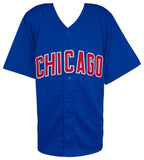 Travis Wood Signed Blue Custom Baseball Jersey w/16 WS Champs - (SCHWARTZ COA)