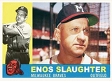 Enos Slaughter Signed LE NL Baseball Display w/ Display Case Cardinals, Yankees
