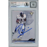 Ray Lewis Autographed 2001 Pacific Private Stock #15 Trading Card Beckett 53040