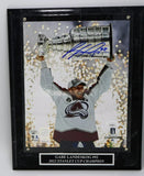 Gabe Landeskog Autographed 8x10 Raising Cup Photo with Plaque JSA COA