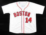 Jim Rice Signed Boston Red Sox White Jersey Inscribed HOF 09 (JSA) 1978 A.L. MVP