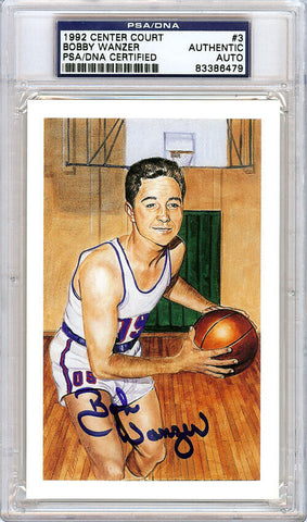 Bobby Wanzer Authentic Autographed Signed HOF Postcard PSA/DNA COA 83386479