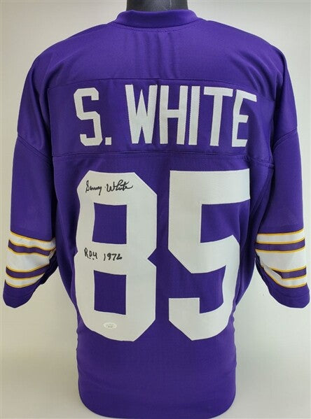 Sammy White Signed Vikings Jersey Inscribed "ROY 1976" (JSA COA) Minnesota WR