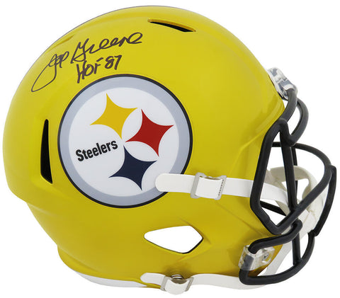Joe Greene Signed Steelers FLASH Riddell F/S Speed Rep Helmet w/HOF'87- (SS COA)