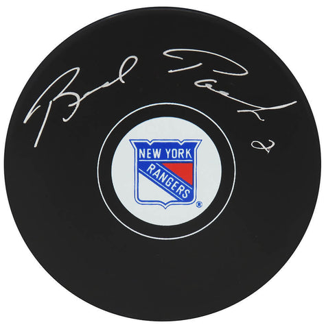 Brad Park Signed NY Rangers Logo Hockey Puck - (SCHWARTZ COA)