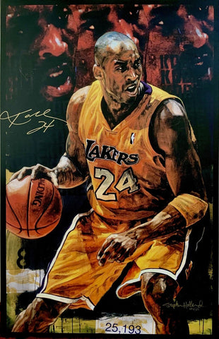 Kobe Bryant Signed 28x44 Canvas Painting AP 2/24 PSA/DNA Auto Grade PSA 10
