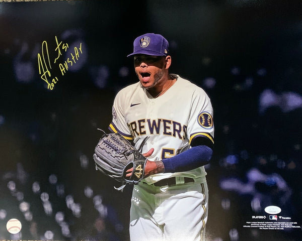 Brewers Pitcher FREDDY PERALTA Signed 16x20 Photo #4 AUTO w/ 2021 All Star - JSA