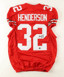 TreVeyon Henderson Signed Ohio State Buckeyes Jersey (Beckett) Junior Running Bk