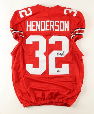 TreVeyon Henderson Signed Ohio State Buckeyes Jersey (Beckett) Junior Running Bk