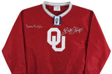 OU Bob Stoops & Barry Switzer Signed Maroon Champion Pullover Jacket BAS Witness