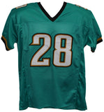 Fred Taylor Autographed/Signed Pro Style Teal XL Jersey BAS 32538
