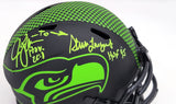 LARGENT & ZORN AUTOGRAPHED SEAHAWKS ECLIPSE BLACK SPEED MINI HELMET MCS 211064