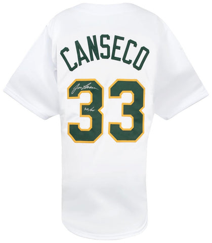 Jose Canseco Signed White Custom Baseball Jersey w/40-40 - (SCHWARTZ COA)
