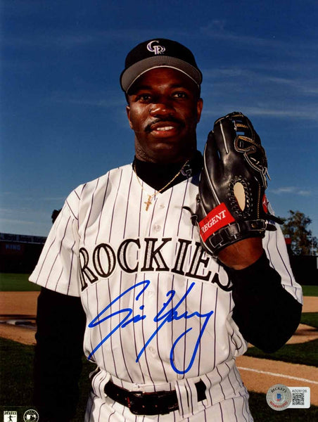 Eric Young Autographed/Signed Colorado Rockies 8x10 Photo Beckett 50393