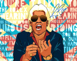 RIC FLAIR AUTOGRAPHED SIGNED 11X14 PHOTO ANIMATED JSA STOCK #203576